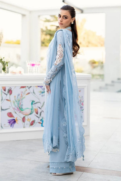 HR-CS 2645 3 Pc Embroidered Lawn Shirt With Embroidered Chifoon Dupatta With Patches