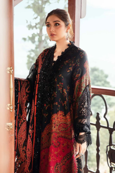 HR-MB450 Digital Printed Lawn Suit 3pc with Poly Lawn Digital Printed Dupatta
