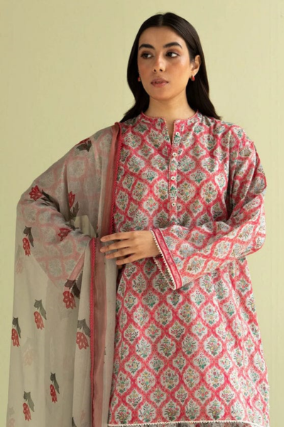 HR-CO494 3Pc Digital Printed Lawn Shirt With Printed Dupatta