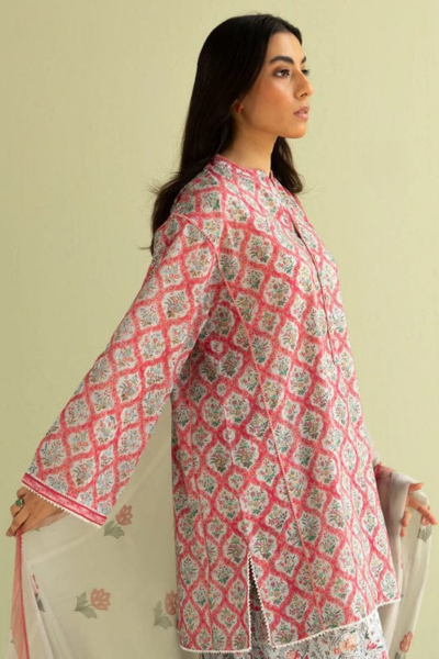 HR-CO494 3Pc Digital Printed Lawn Shirt With Printed Dupatta