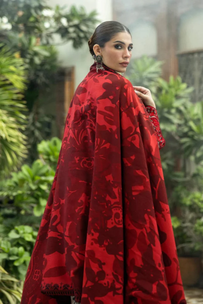 HR-MB437 Digital Printed Lawn Suit 3pc With Lawn Digital Printed Dupatta & Embroidered Patches