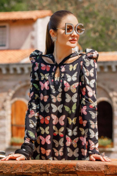 HR-MB25 3 Piece Digital Printed Lawn Shirt With Monar Dupatta
