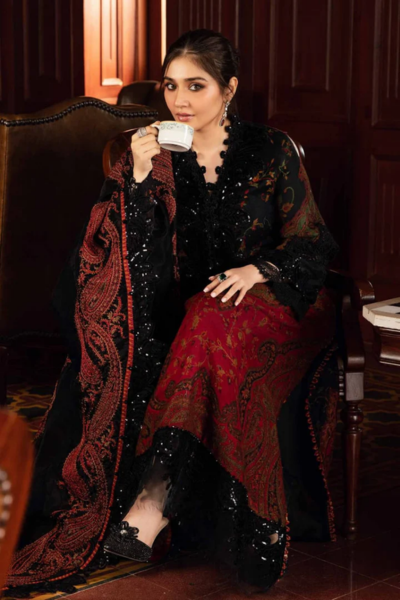 HR-MB450 Digital Printed Lawn Suit 3pc with Poly Lawn Digital Printed Dupatta