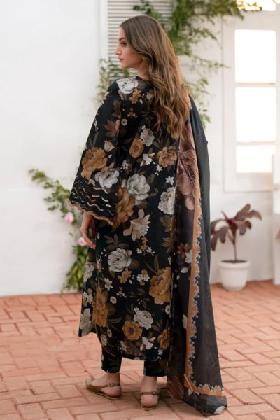 HR-412 Digital Printed Khaddar Suit 3pc with Khaddar Digital Printed Dupatta & Embroidered Patches