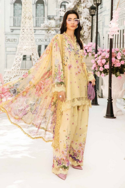 HR-MB512B 3Pc Digital Printed Lawn Shirt with Printed Chifoon Dupatta