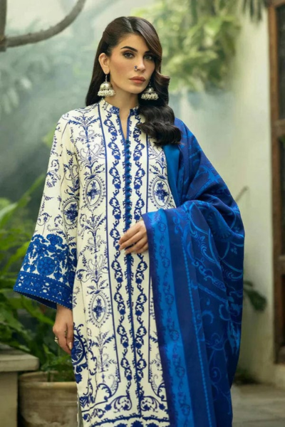 HR-ZC424 Unstitched 3 Pcs Digital Printed Lawn Suit With Printed Lawn Dupatta