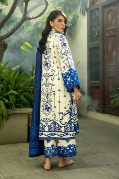 HR-ZC424 Unstitched 3 Pcs Digital Printed Lawn Suit With Printed Lawn Dupatta