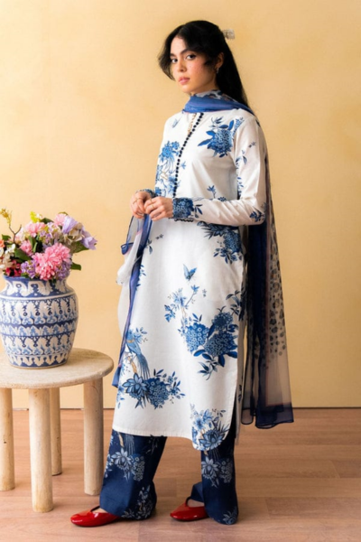 HR-CO488 3Pc Digital Printed Lawn Shirt with Printed Dupatta
