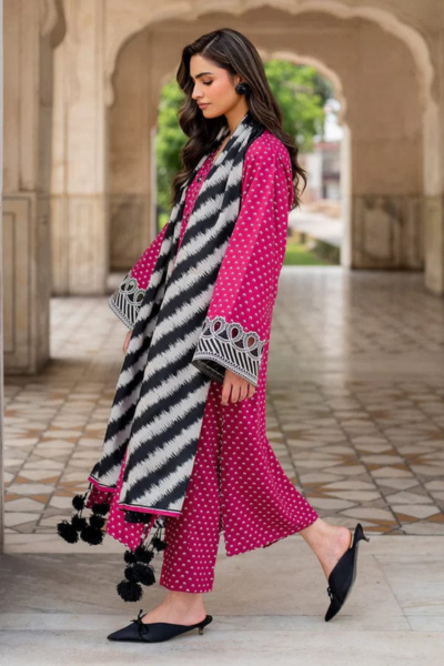 HR-BQ411 3 Piece Digital Printed Lawn Shirt Trouser with Lawn Dupatta