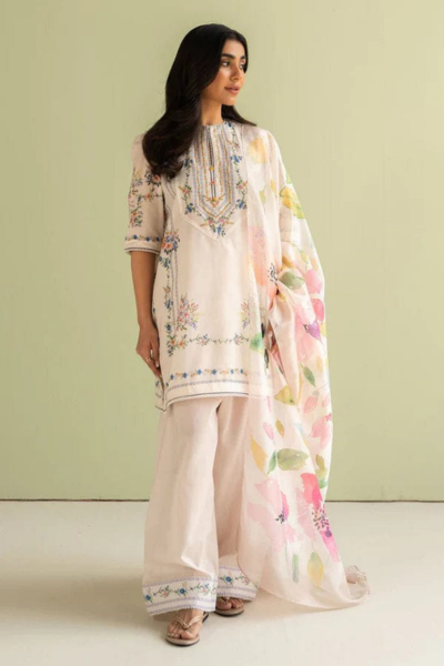 HR-BQ423 3 Piece Digital Printed Lawn Shirt with Printed Poly Lawn Dupatta
