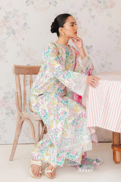 HR-AF70 3 Piece Printed Lawn Shirt Trouser and Dupatta