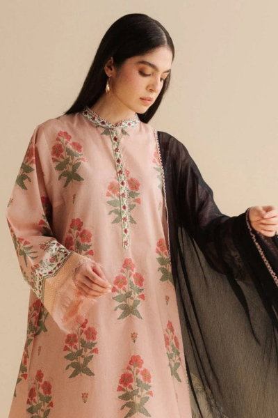 HR-CO490 3Pc Digital Printed Lawn Shirt With Printed Dupatta