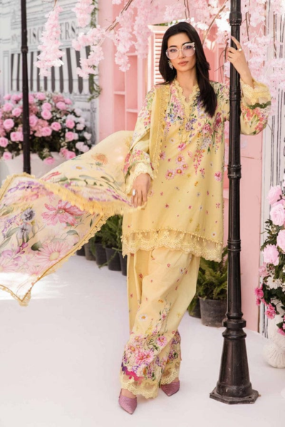 HR-MB512B 3Pc Digital Printed Lawn Shirt with Printed Chifoon Dupatta