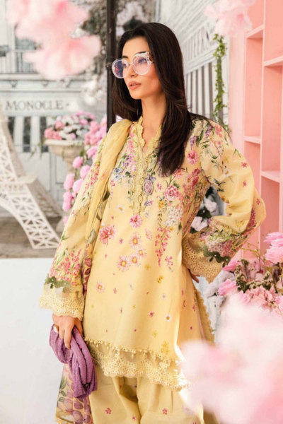 HR-MB512B 3Pc Digital Printed Lawn Shirt with Printed Chifoon Dupatta
