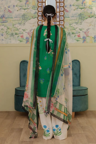 HR-CO498 3Pc Digital Printed Lawn Shirt With Printed Dupatta