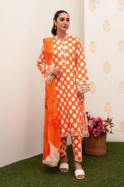 HR-SR411 3 Piece Digital Printed Lawn Suit with Monar Dupatta