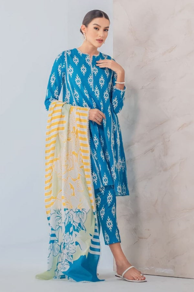 HR-CH144 3 Piece Printed Lawn Shirt With Printed Monar Dupatta