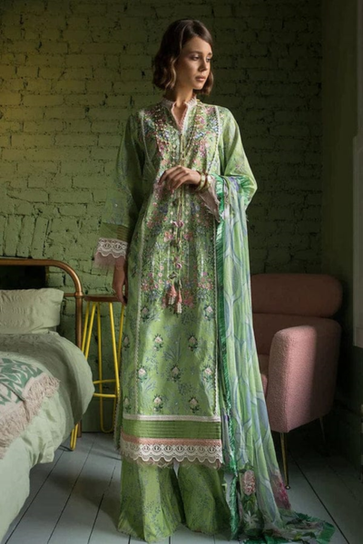 HR-SN16 3 Piece Printed Lawn Shirt With Printed Silk Dupatta