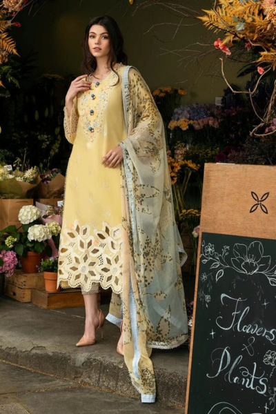 HR-MS2570 3 Piece Embroidered Lawn Shirt With Printed Dupatta