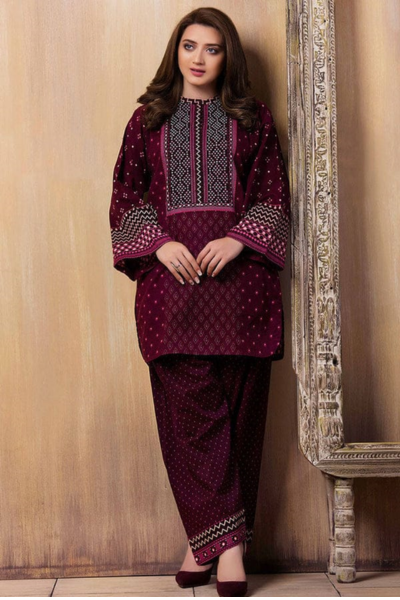 HR-KS765 2 Piece Embroidered Lawn Shirt And Trouser