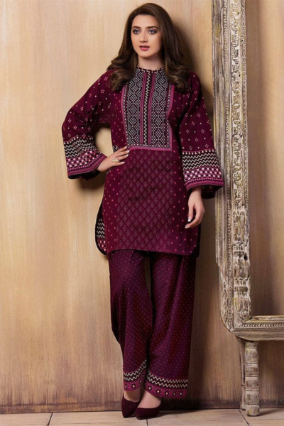HR-KS765 2 Piece Embroidered Lawn Shirt And Trouser