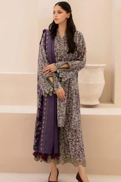 HR-SR12 3Pc Digital Printed Lawn Suit With Digital Printed Lawn Dupatta