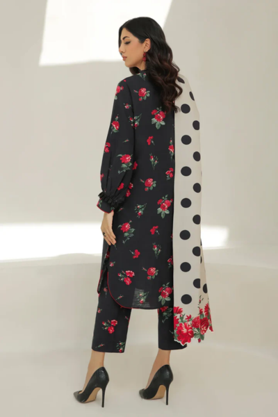 HR-SR1240 Unsttched 3pc Printed Lawn Suit With Digital Printed Lawn Dupatta