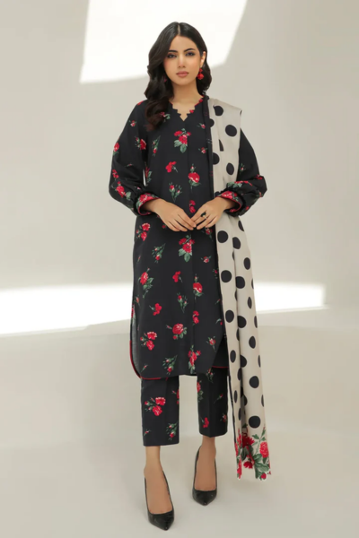 HR-SR1240 Unsttched 3pc Printed Lawn Suit With Digital Printed Lawn Dupatta