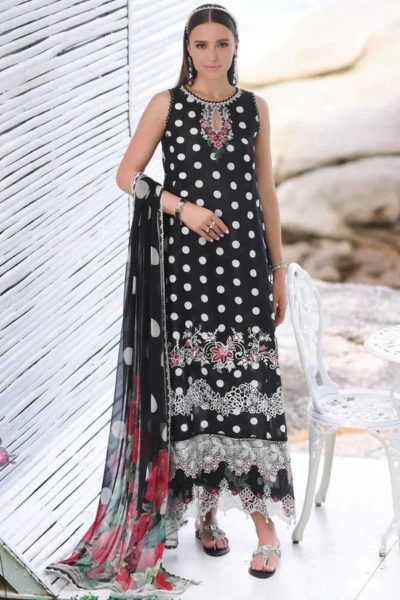 HR 11 3pc Digital Printed Unstitched Lawn Suit With Monar Digital Printed Dupatta