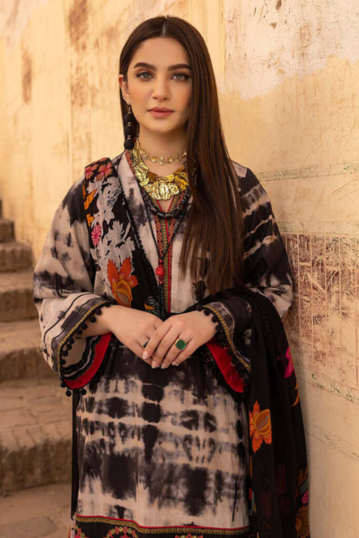 HR-Khaddar Unstitched Digital Printed Suit With Khaddar Dupatta