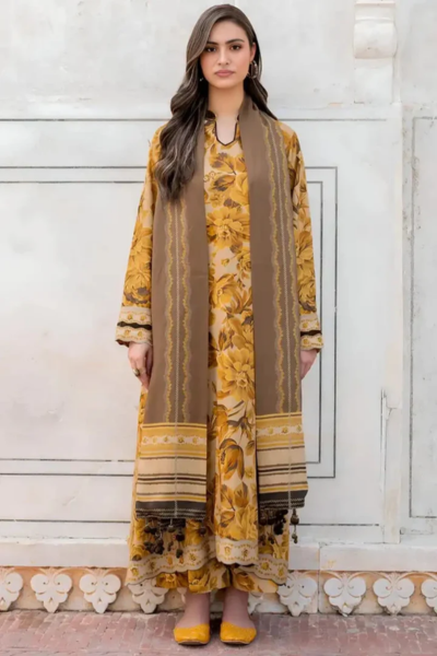 HR-Khaddar 3pc Digital Printed Suit With Digital Printed Khaddar Dupatta