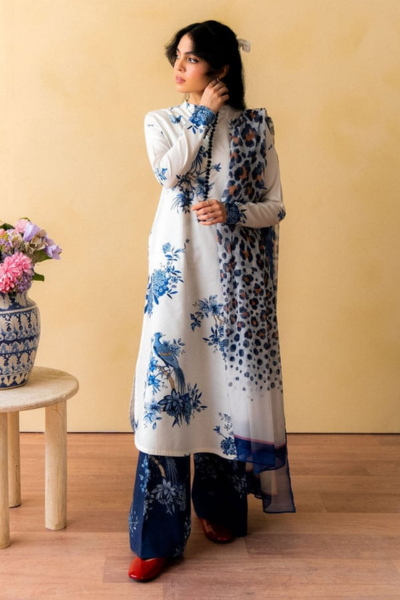 HR-CO488 3Pc Digital Printed Lawn Shirt with Printed Dupatta