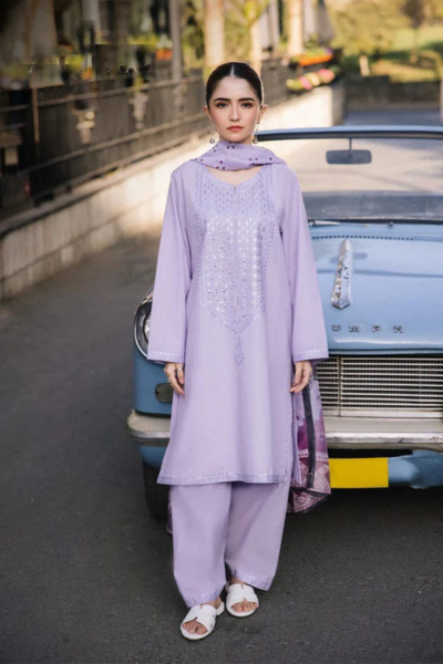 HR-ZS 2625 3 Pc Embroidered Lawn Shirt With Polly Lawn Dupatta