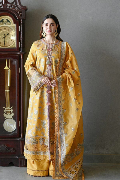 HR-SP2510 3 Piece Embroidered Lawn Shirt With Embroidered Organza Duppata