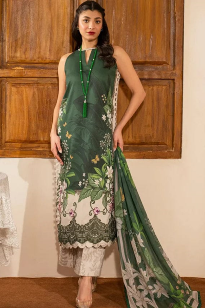 HR-LM460 3Pc Digital Printed Lawn Shirt with Printed Lawn Dupatta