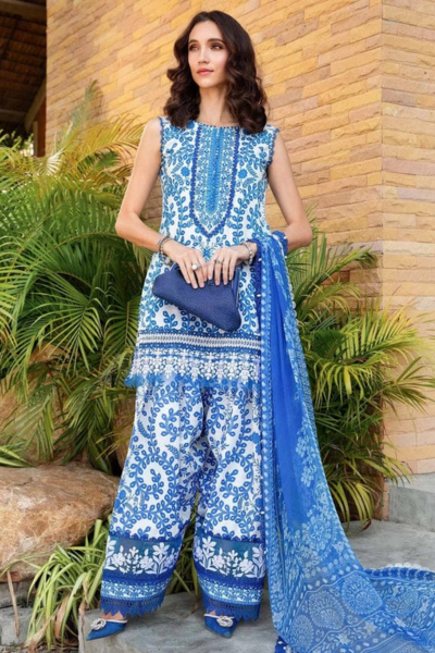 HR-MB462 3Pc Digital Printed Lawn Shirt with Printed Lawn Dupatta