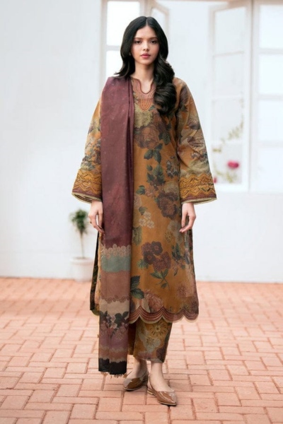 HR-BK01 3 Piece Digital Printed Lawn Shirt with Lawn Dupatta