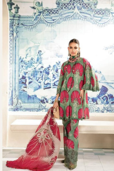 HR-MB74 3 Piece Digital Printed Lawn Shirt with Lawn Dupatta