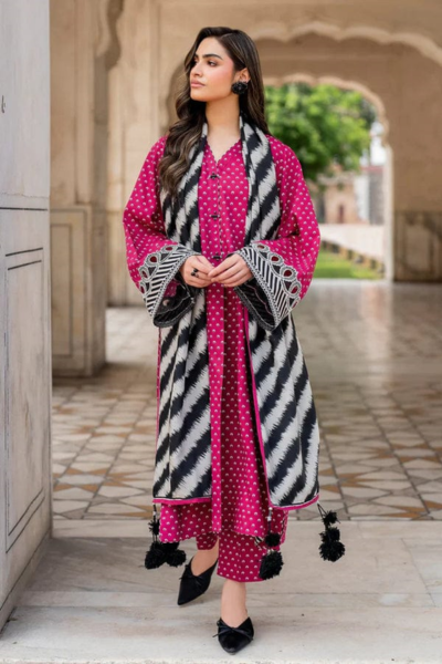 HR-BQ411 3 Piece Digital Printed Lawn Shirt Trouser with Lawn Dupatta