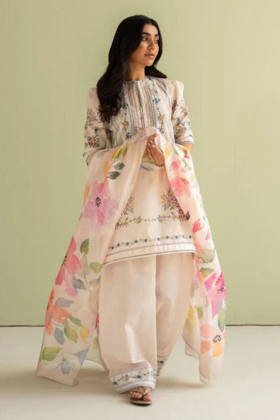 HR-BQ423 3 Piece Digital Printed Lawn Shirt with Printed Poly Lawn Dupatta