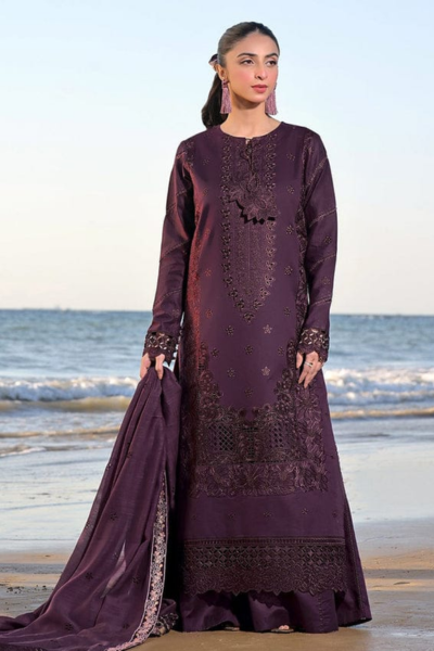 HR-IZ813 3 Piece Embroidered Lawn Shirt With Embroidered Lawn Dupatta
