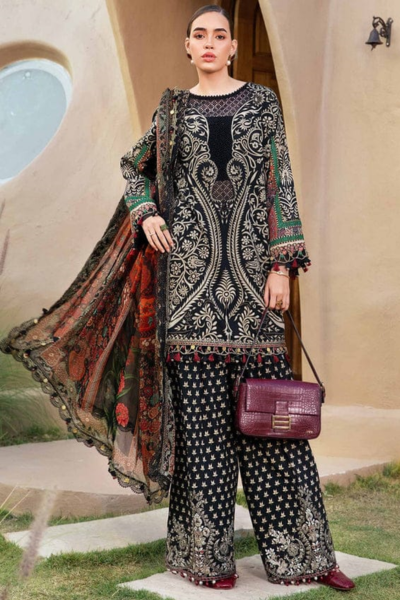 HR-MB466 3Pc Digital Printed Lawn Shirt With Printed Lawn Dupatta