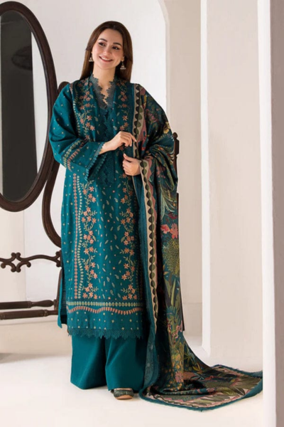 HR-SN 61 3 Piece Embroidered Lawn Shirt With Printed Poly Lawn Dupatta