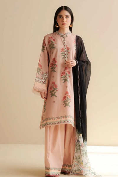 HR-CO490 3Pc Digital Printed Lawn Shirt With Printed Dupatta