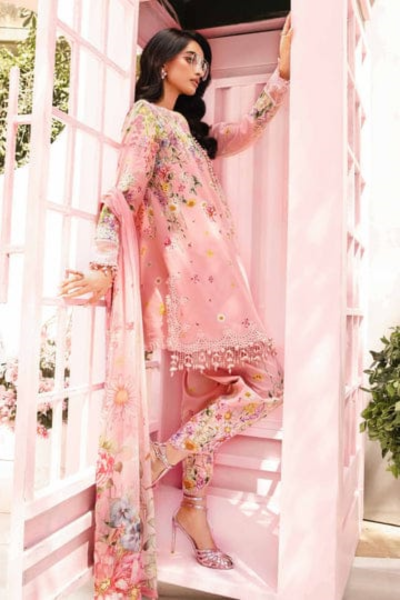 HR-MB512A 3Pc Digital Printed Lawn Shirt with Printed Chifoon Dupatta